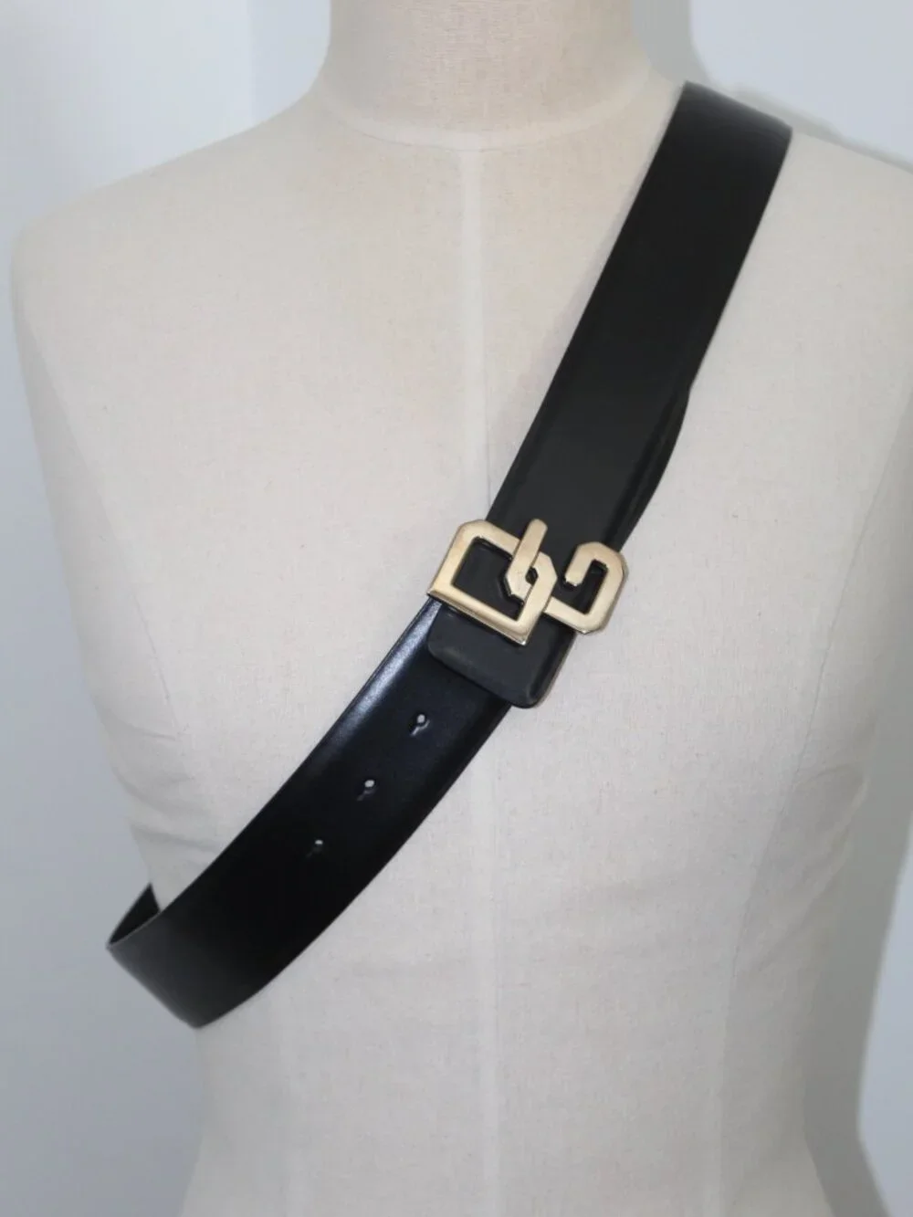 Dolce & Gabbana Black Leather DG Silver Hardware Belt 38 95 cm